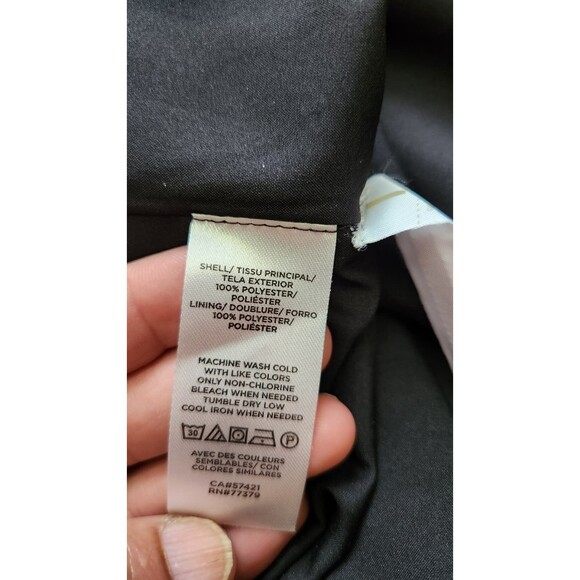 NWT Ann Taylor small  Black with Pinstriped Belted Midi Dress(belt is missing) - Picture 5 of 7